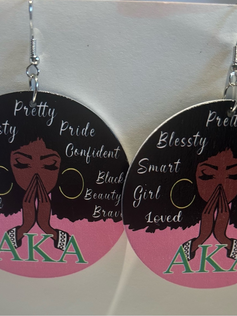 AKA Pink & Black Women’s Statement Earrings
